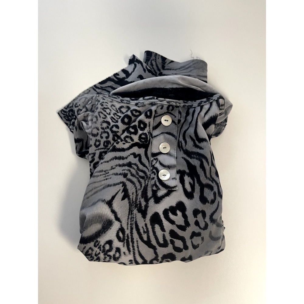 SUSAN GRAVER WOMEN'S SHIRT MEDIUM BLACK CHEETAH PRINT WH3/4‎ SLEEVE TOP BLOUSE - Picture 13 of 14